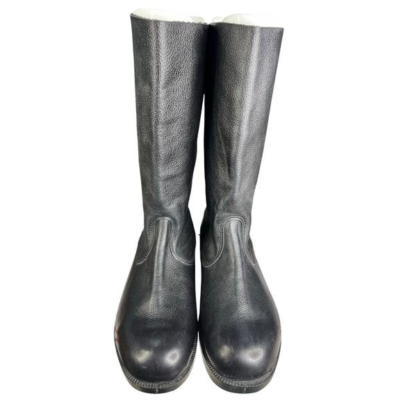 Vintage 80’s NVA Men’s German Officer Black Leather Jack Boots Size 29 US 10 main image 4